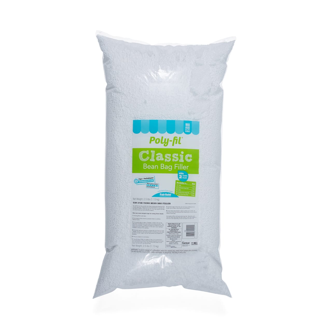 Poly-Fil® Classic Bean Bag Filler, 2.5lb.